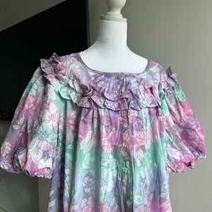 Floral Ruffle Dress in Pastel Shades